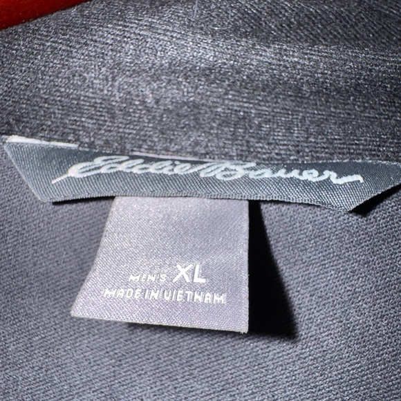 🔥 Eddie Bauer Black Softshell Jacket Men’s XL Full Zip 26” P2P - Picture 7 of 7